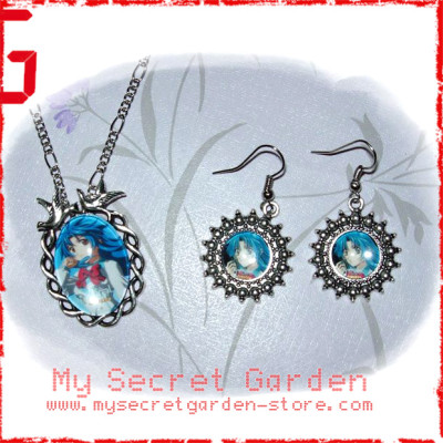 Full Metal Panic ! フルメタル·パニックKaname Chidori anime Cabochon Necklace & Earrings Set